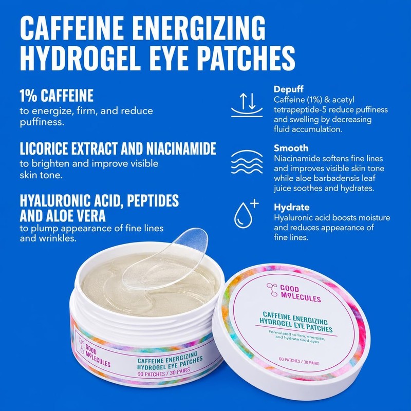 Good Molecules Kit Energizante para Ojos – Parches de Caféina