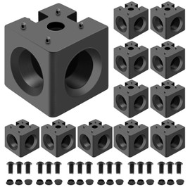 Seekliny 12pcs 3030 3-Way Corner Cube 3030 Extrusion Hardware T-Slot V-Slot Accessories with Screws and Nuts for 3030 Aluminum Extrusion Connector 3D Printer Accessories Black