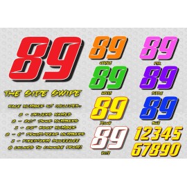 FireStorm Race Car Numbers The Side Swipe Vinyl Decals Kit Package Street Stock, Modified