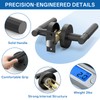 Amerdeco 4 Pack Matte Black Door Handles Interior,Knurled Privacy Door