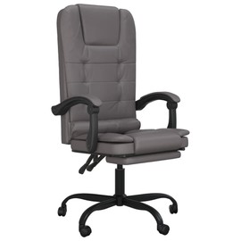 Matalde Massage Reclining Office Chair Gray Faux Leather