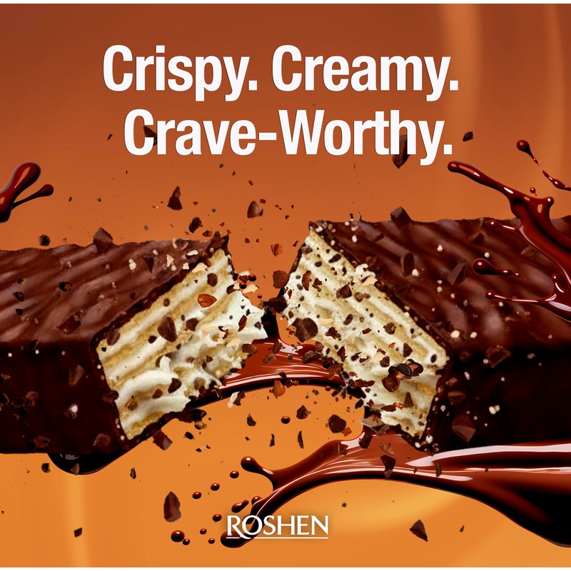 Roshen Lazy Cow Wafers with Creamy Milk Filling & Covered