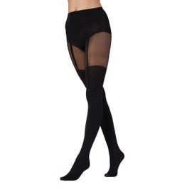 Pretty Polly Women's Suspender Tights, 40 DEN, Black (Black Black), One Size