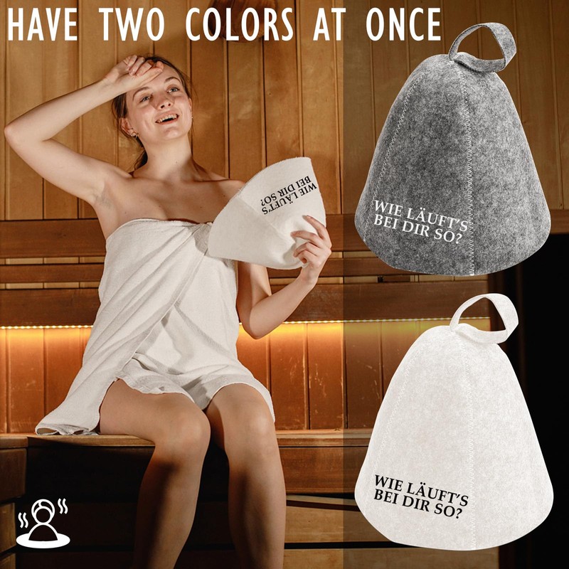 Sugeru Pack of 2 Felt Sauna Hat, Ideal Sauna Hat