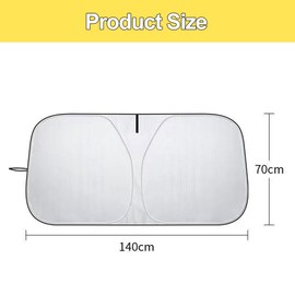 Sonnenschutz Auto Frontscheibe 140×70cm, Frontscheibe Sonnenschutz, Frontscheibenabdeckung, Sonnenblende Vorne, Windschutzscheibe für Sommer Selbsthaftend UV Hitzeschutz Plane Faltbar