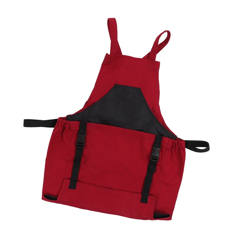 Gardening Apron Dark Red 210D PVC Waterproof Fabric Regulable Straps