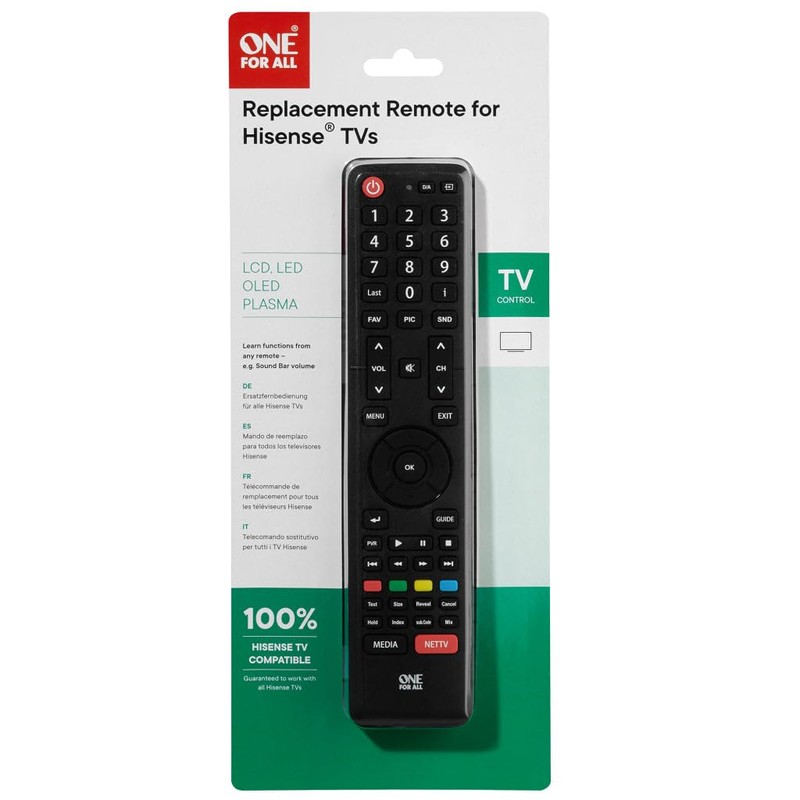 One For All Hisense TV Replacement remote URC1916 – Works