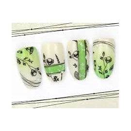 Moyra Stamping Plates MOYRA Stamping plate No 97 InGREEN LEAVES 2In Nail Stamping plate