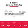4-48 HSS Combinded Drill and Tap，Screw Tap Drill Bits for