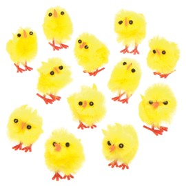 Baker Ross Fluffy Mini Chicks - Easter Decoration - for Crafts for Children (Pack of 12)