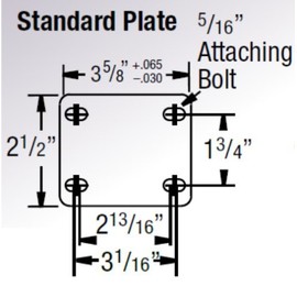 6 Inch Pneumatic Rigid Caster Wheel with Small Top Plate (6CPNSPR)