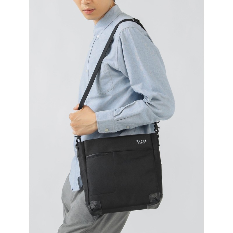 Beams Heart 426100048191988 Campus Bag, Polyester, Heathered Material, Mini Shoulder