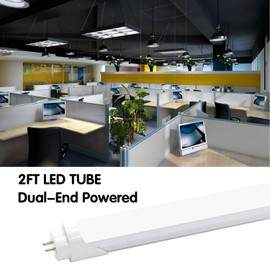 T8 T10 T12 2FT LED Light Tube - 8W LED Replacement for 24 inch Fluorescent Bulb, 20W Equivalent, 1120Lm, 5000K Daylight White, Ballast Bypass, Dual-End Powered, Frosted Cover (Pack of 4)