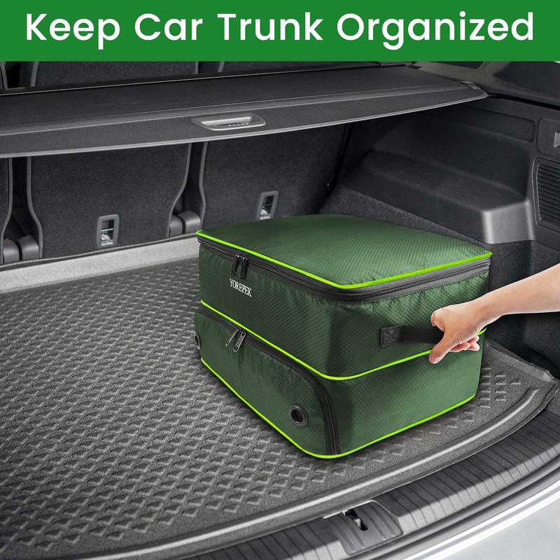 YOREPEK 2 Layer Golf Trunk Organizer Storage for 2 Pair