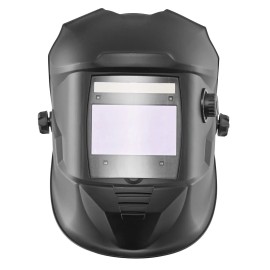 Auto-Darkening Welding Helmet with 4 Arc Sensors 3.94\" X 2.34\" True Color Solar-Powered Wide Shade Welder MaskFilter Lens Area: 9 sq in, Helmet Color &amp;amp;amp; Pattern: Matte Black