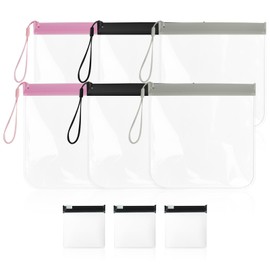 Pack of 6 Transparent Toiletry Bags, Zip Bags, Aeroplane, 1 Litre Bag, Aeroplane Hand Luggage, Travel Bag, Liquids Bag, Hand Luggage, Cosmetic Bag, Transparent for Men and Women, transparent, simple