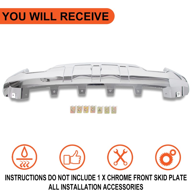 ECOTRIC Front Bumper Skid Plate Compatible with 2016-2019 GMC Sierra