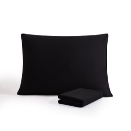 Arianaut Black Pillow Cases Set of 2 Brushed Microfiber Soft Cooling King Size Pillow Cases Set of 2 Light Weight Hypoallergenic Pillow Cases with Envelope Closure 20x36 Inches Black
