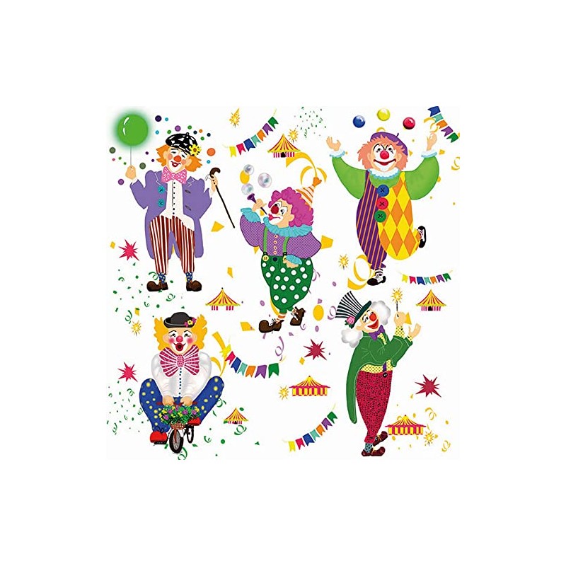 20 Napkins Dancing Clowns | Carnival | Fancy Dress |