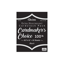 PA Paper Accents Heavyweight Cardmakers Choice Cardstock Pack, Black