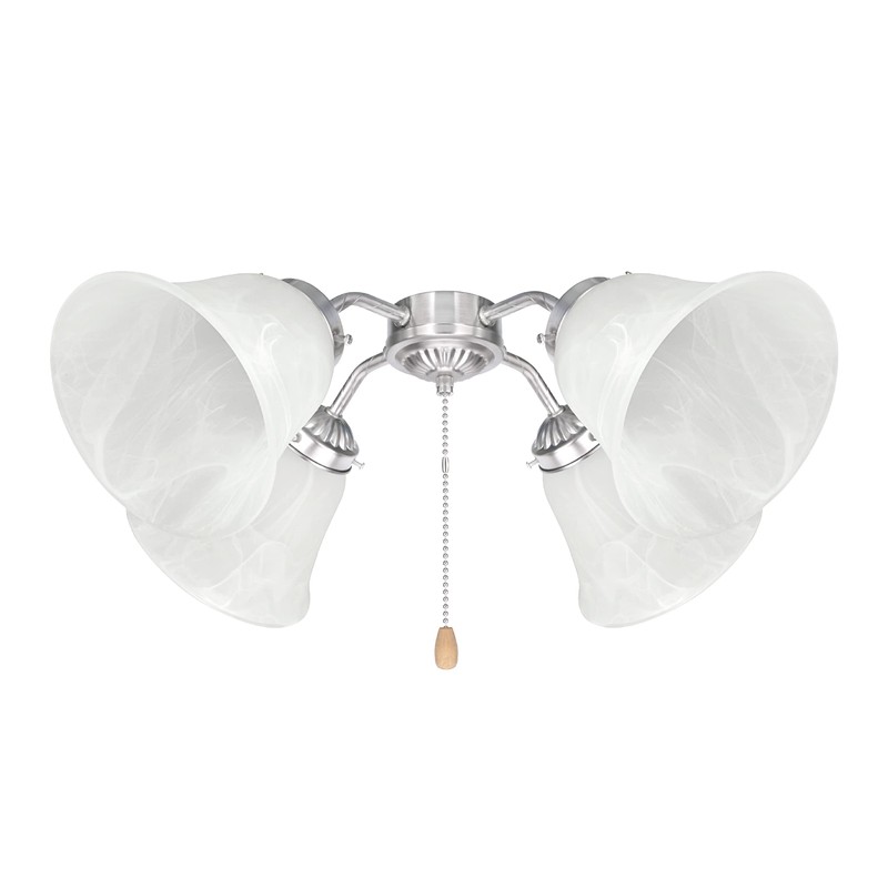 Aspen Creative 23044-4A Transitional Alabaster Bell Shape Ceiling Fan Glass