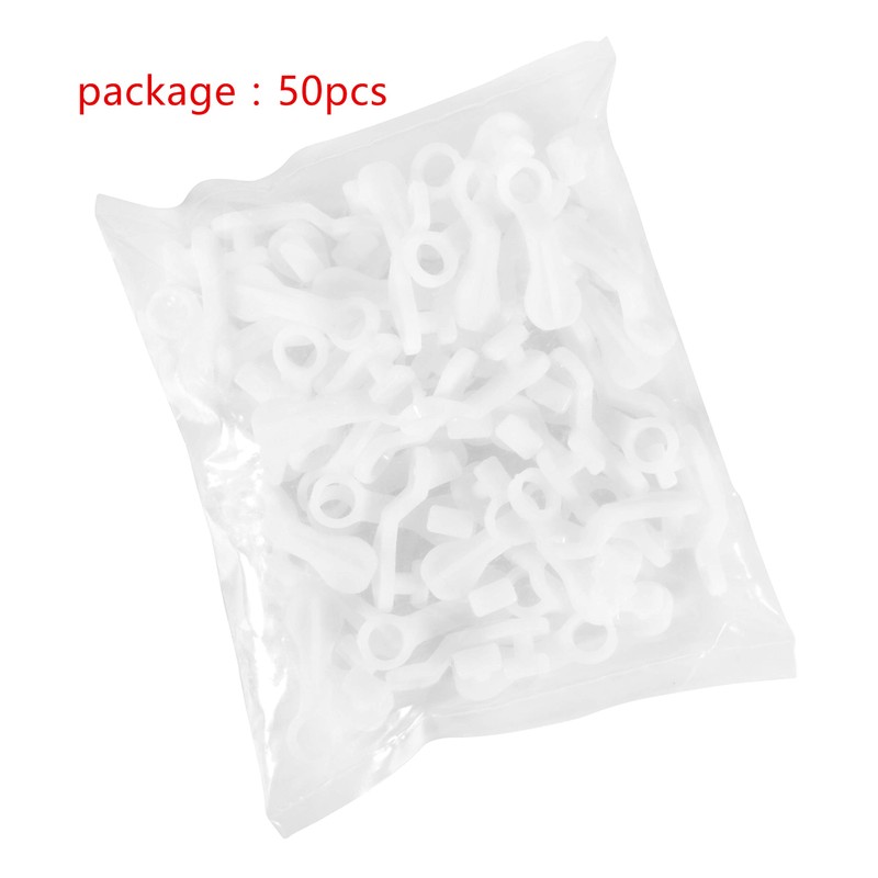 Curtain Glider Hooks White Plastic Curtain Hook, Pack of 50