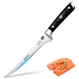 SHAN ZU Customize Fillet Knife 7 Inch- Edge Deboning Fish and Meat Boning Knife, Professional Super Sharp Fish Knives Full Tang Handle, Write Blessing for Father's Day Gift