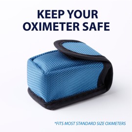 MIBEST Blue Pulse Oximeter Case - Nylon O2 Saturation Monitor Case - SPO2 Pulse Oximeter Carry Case - Portable Oxygen Sensor Carry Pouch - Fingertip Oximeter Case