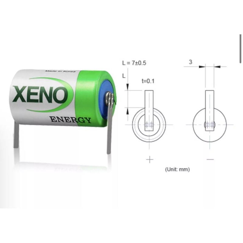 Battery 2 PACK - Xeno XL-050F 3.6V 1/2 AA 1.2Ah