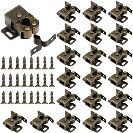 Bonuci Cabinet Door Latch and Catch Hardware Double Roller Catch Cabinet Latches with Spear Strike for Closet Doors Kitchen(Cyan,20 Pcs)