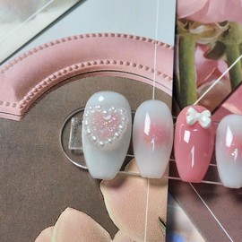 Shy Pink Cheek Nail Tips - Almond / 부끄부끄 핑크 치크 네일팁 - 아몬드