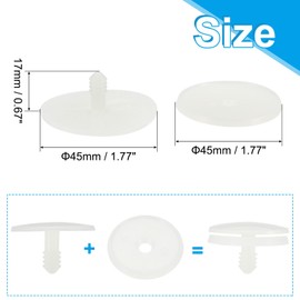 PATIKIL 45mm Doll Joints, 30 Set Plastic Removable Animal Joints Connector Engage Bolt for Bear Limbs Making Head Joints DIY Crafts Accessories, White