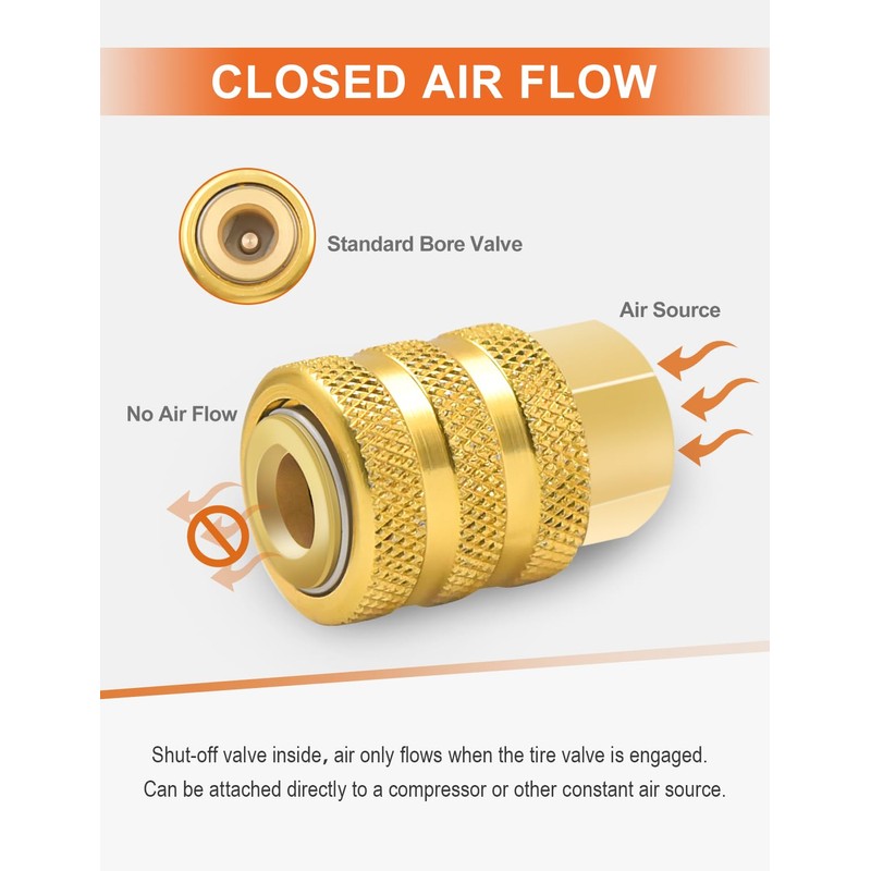 SAFELIFE Air Chuck 2 Pack Closed Flow Tire Air Chuck