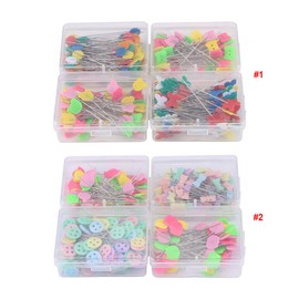 ASHATA 300 Piezas de Alfileres de Cabeza de Botón de Flores, Accesorios de Costura de Alfileres de Bowknot,Accesorios de Costura de Herramienta de Acolchado de Bricolaje(Tipo 2)