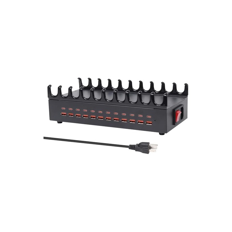 300W Charging Station for Multiple Devices,24 Ports USB Fast Charger,