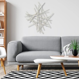 Cheungs Avalon Abstract, Silver Bar and Panel Wall Decor Piece