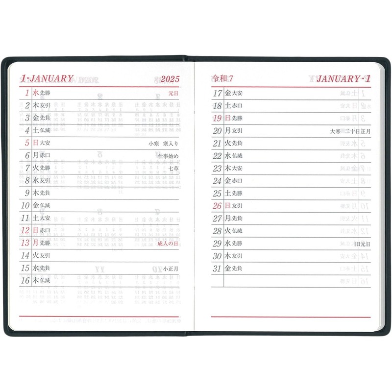 Hakubunkan 2025 Monthly Scheduler, Black, No.59 (Begins January 2025)