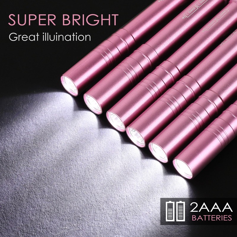 FASTPRO 6-Pack Pen Light, Aluminum LED Penlights with Batteries Included,