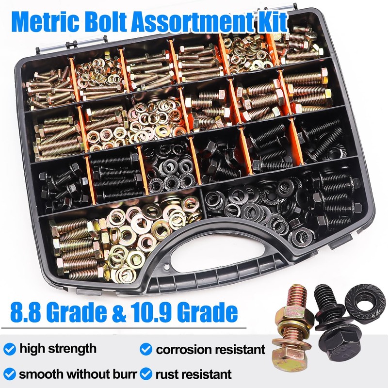 Nuts and Bolts Assortment Kit, Flange Bolt Assortment (12-30mm)