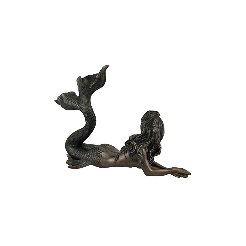Veronese Design 7 5/8" Tall Mermaid Lying Down Statue Nautical