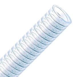 FLEXTUBE FT-S 14 mm, Sold by the Metre, PVC Spiral Hose as Suction Hose and Pressure Hose with Steel Spiral, Food Hose