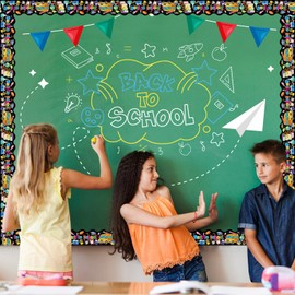 32.8 Feet Back to School Bulletin Board Borders, First Day of School Scalloped Border Welcome Back Trim Border Roll for Office Classroom Bulletin Boards Chalkboard Wall Decor