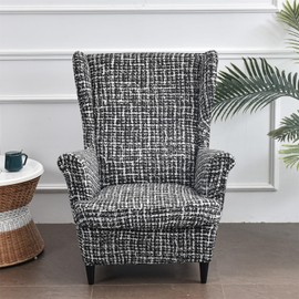 MINGPINHUIUS Wingback Chair Covers - Super Soft Stretch Wing Chair Slipcover Wing Back Chair Cover 2 Piece Set Armchair Covers Furniture Protector for Living Room Bedroom Hotel (Carlo)