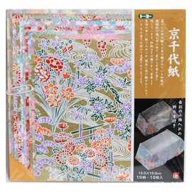 Toyo Washi Paper Kyochiyo Paper 5.9 inches (15 cm) Square 10 Patterns Pack of 10 Sheets 013002
