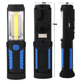 LED Work Light With Magnetic Base Rechargeable Handheld Flashlight LED Torches Lamp COB Cordless Inspection Lamp 2200mAh Battery For Outdoor Camping Hiking Garage Emergencies with Hanging Hook