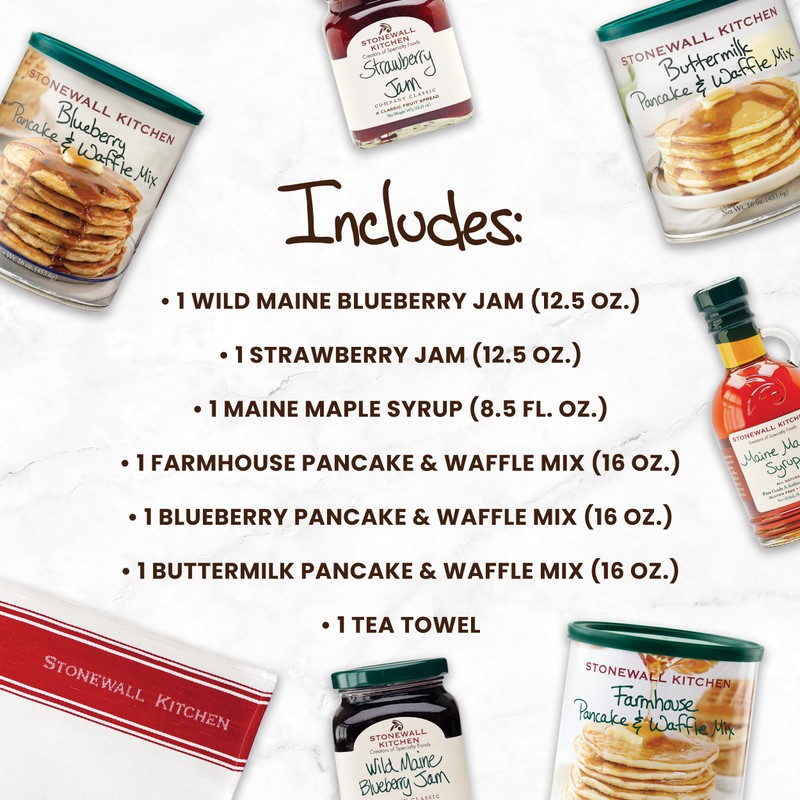 Stonewall Kitchen, Morning Favorites 7-Piece Gift Set with Reusable Basket