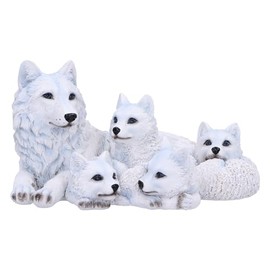 Nemesis Now Puppy Guard Figurine 20.5cm Resin White Wolf Babies and Mother White Wolf Mother Family Ornament Collectible Wolf Gift Ware Cast from Finest Resin Expertly Hand Painted