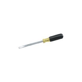 Ideal Industries Heavy-Duty Slotted Keystone Tip Screwdriver, 1/4" Square x 4" Long Shank