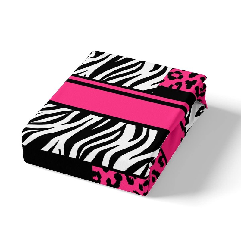 Homemissing Leopard Zebra Sheet Set Kids Cheetah Pink White Black