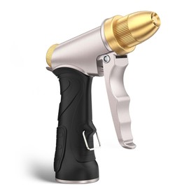 Nicofie Garden Hose Nozzle, Upgraded High Pressure Metal Spray Nozzle, Heavy Duty Water Nozzle with Adjustable Spray Patterns for Gardening, Pet Showering, and Car Washing